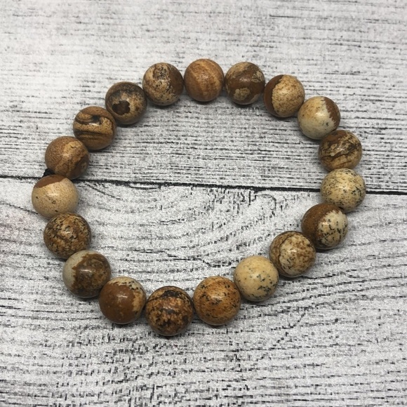 Curated bundle lot 3 roll on/stretch stone bracelets religious cross - Picture 4 of 5